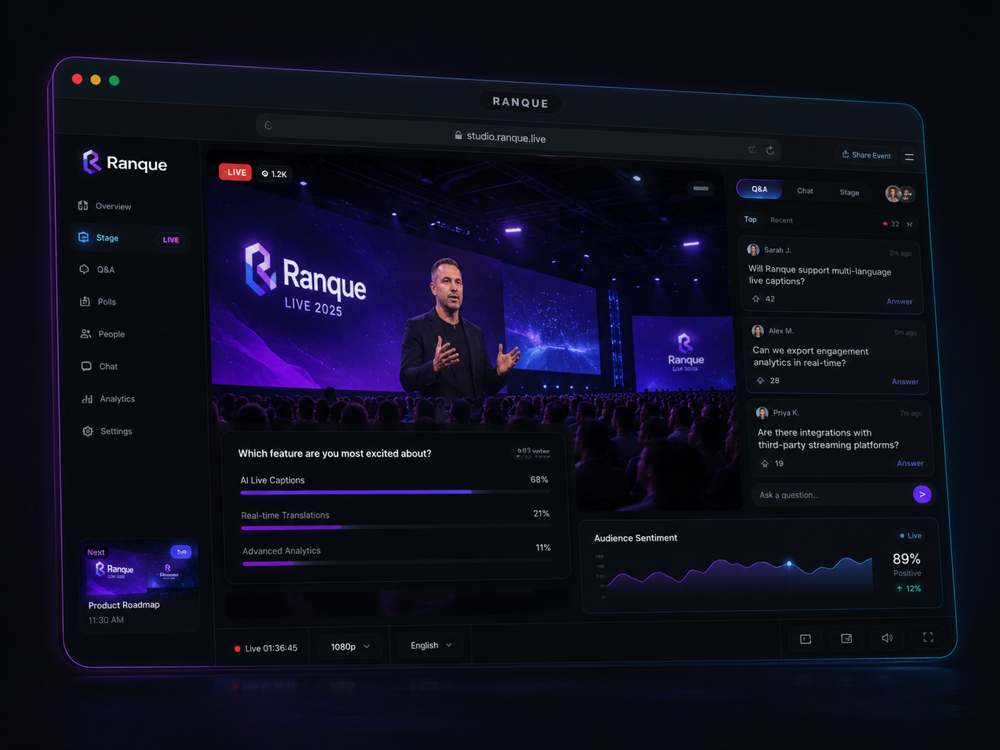 Ranque live event platform product preview